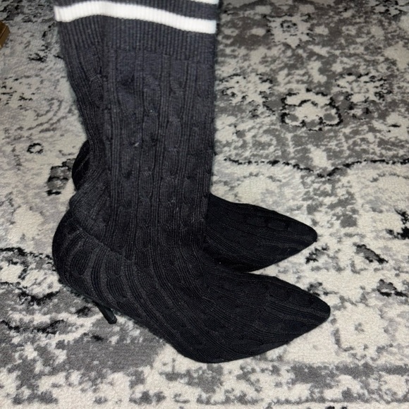 Black Cable Knit high heels - Picture 1 of 6